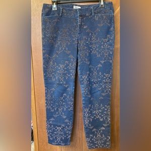 Old Navy Diva Flocked Dark Denim Skinny Jeans, sz 10